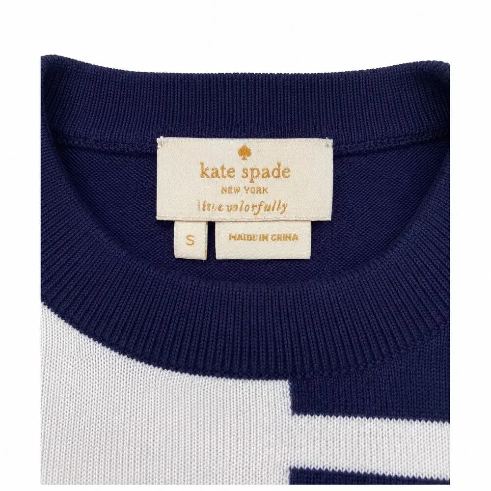 Kate Spade New York Women’s S Colorblock Striped Sleeveless Knit Sweater Top